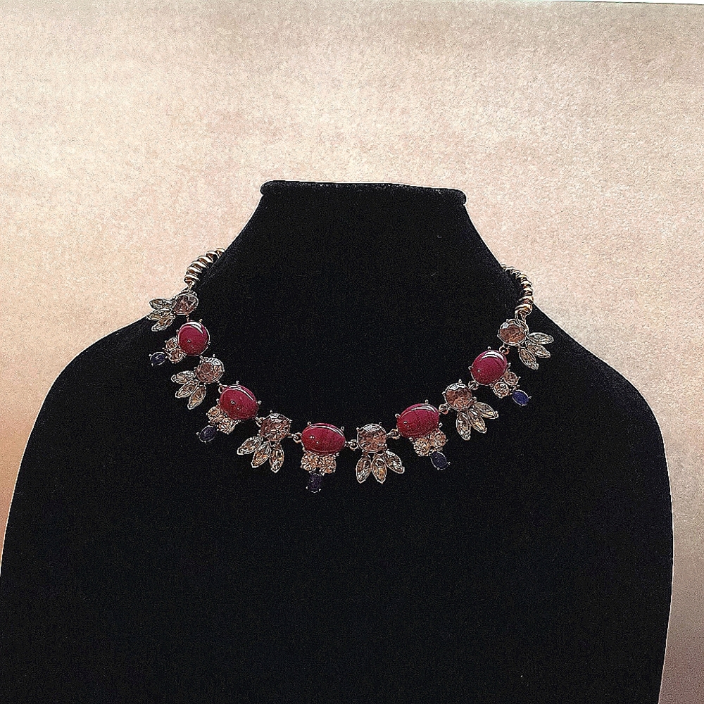 Talbots Colorful Rhinestone Statement Necklace - image 6